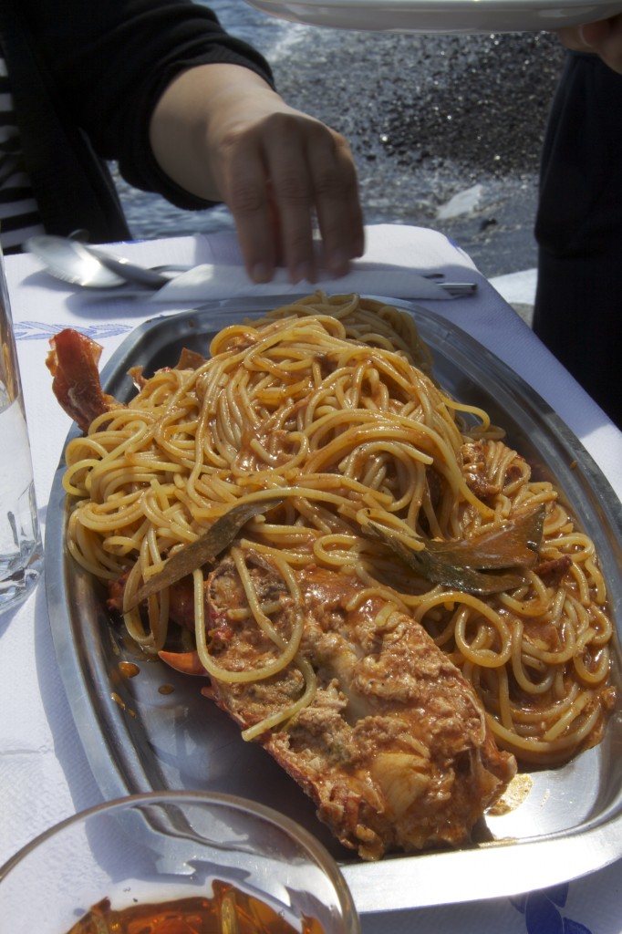 Dolphin's Lobster Spaghetti on Santorini